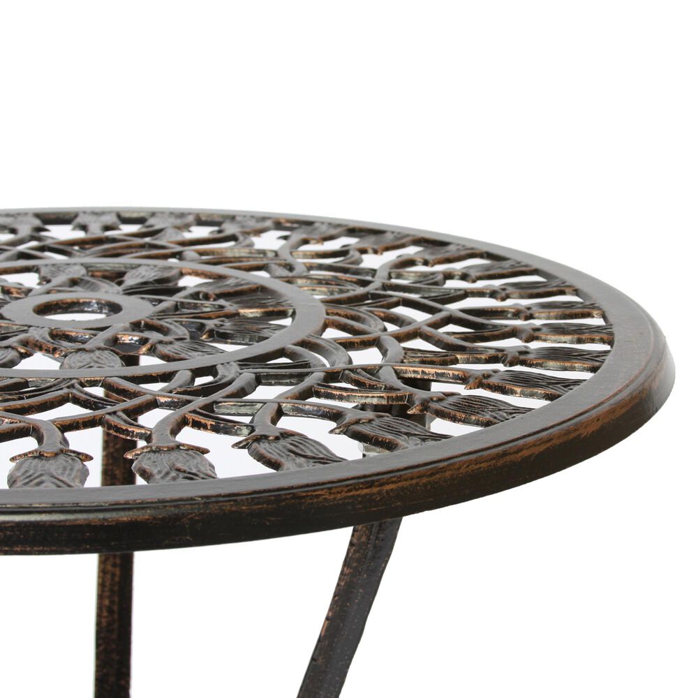 Hearth and Haven Nassau 3-Piece Bistro Set in Copper, , large