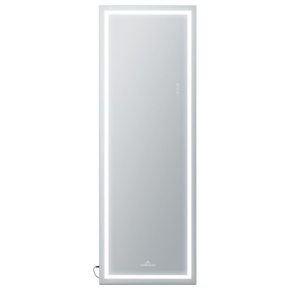 Impressions Vanity Stage Lite Rectanglar Full Length Vanity Mirror in Silver, , large