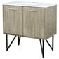 Lexora Home Lancy 36" Single Bathroom Vanity in Rustic Acacia with 2 cm White Cultured Marble Top and Rectangular Sink, , large
