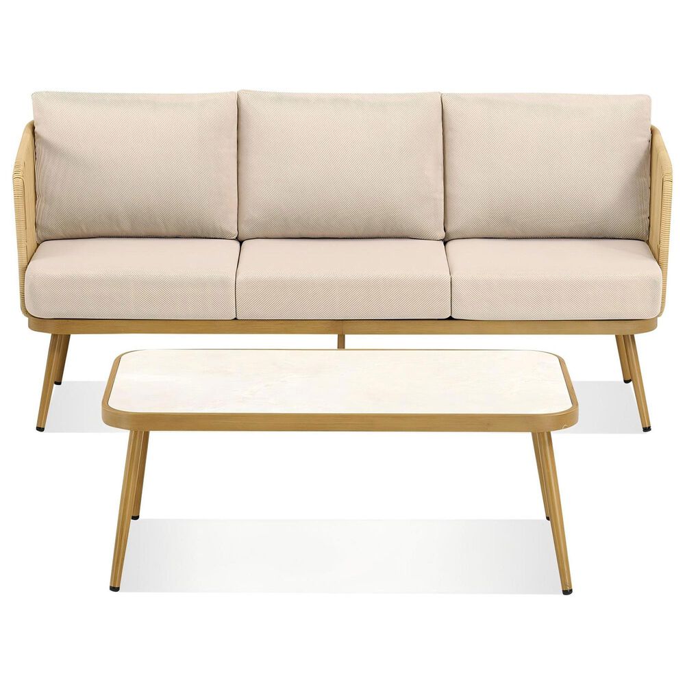 Sunwell Garden 2-Piece Patio Sofa Set in Beige, , large