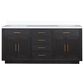 Lexora Home Abbey 72" Double Bathroom Vanity in Black Oak with 2 cm White Quartz Top and Rectangular Sinks, , large