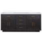 Lexora Home Abbey 72" Double Bathroom Vanity in Black Oak with 2 cm White Quartz Top and Rectangular Sinks, , large