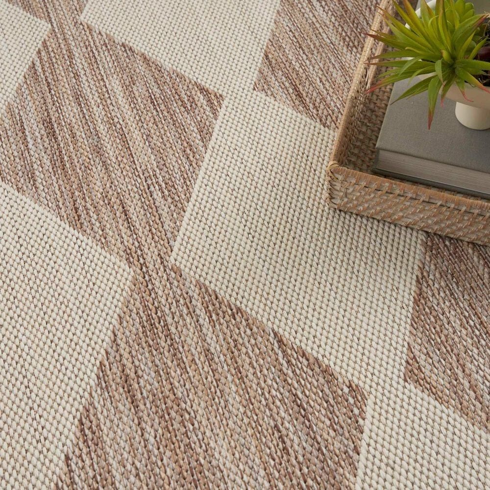 Nourison Positano Geometric Beige 7&#39; x 10&#39; Indoor/Outdoor Area Rug, , large