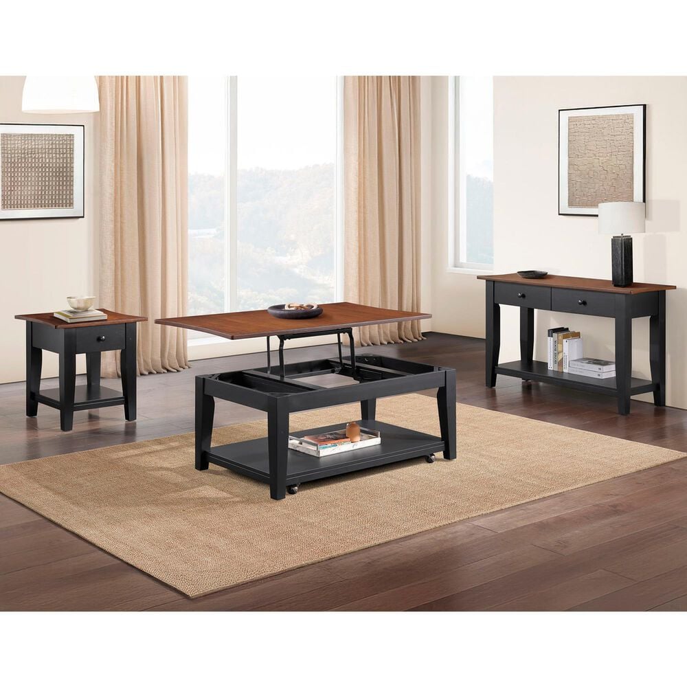 Crystal City Joplin Lift Top Cocktail Table with Casters in Walnut and Ebony, , large