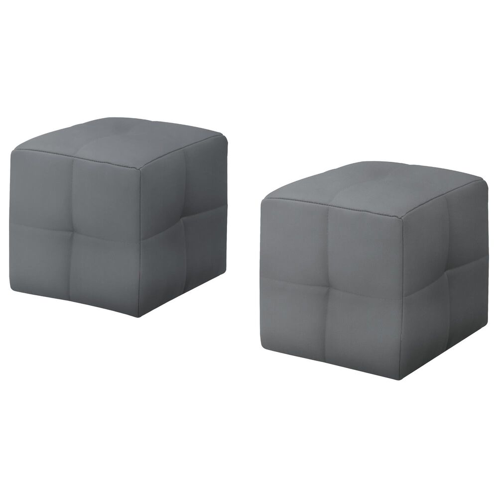 Monarch Specialties Ottoman in Grey (Set of 2), , large
