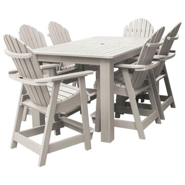 Highwood USA Hamilton 7-Piece 72" Rectangular Patio Counter Height Dining Set in Harbor Gray, , large
