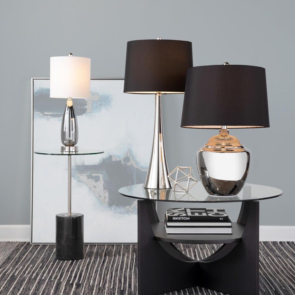 LumiSource Diana Metal Table Lamp in Polished Nickel (Set of 2), , large