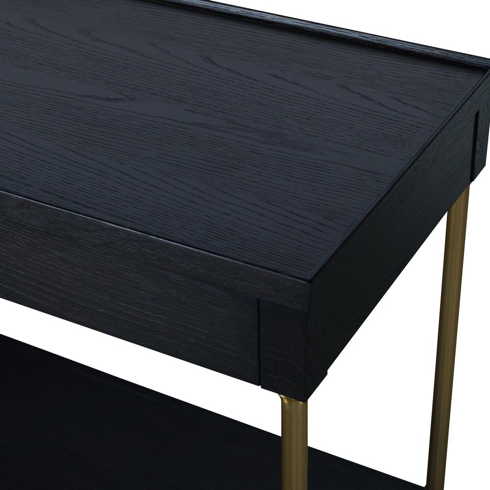 Century Cadence 1-Drawer Nightstand in Mocha and Antique Brass, , large