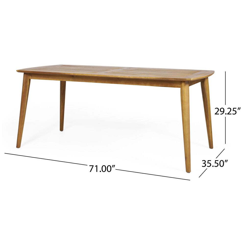 Hearth and Haven Outdoor Rectangular Dining Table in Teak - Table Only, , large