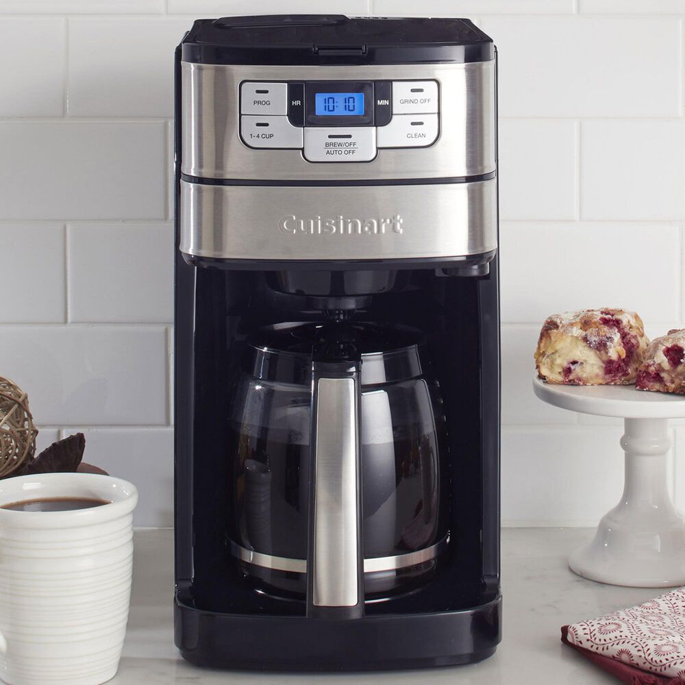 Cuisinart 12-Cup Automatic Grind and Brew Coffee Maker in Black and Stainless Steel, , large