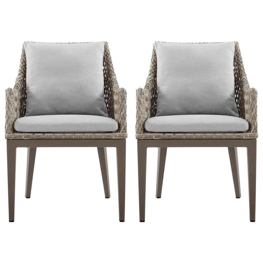 Blue River Grenada Outdoor Dining Chair Beige Cushions in Gray (Set of 2), , large