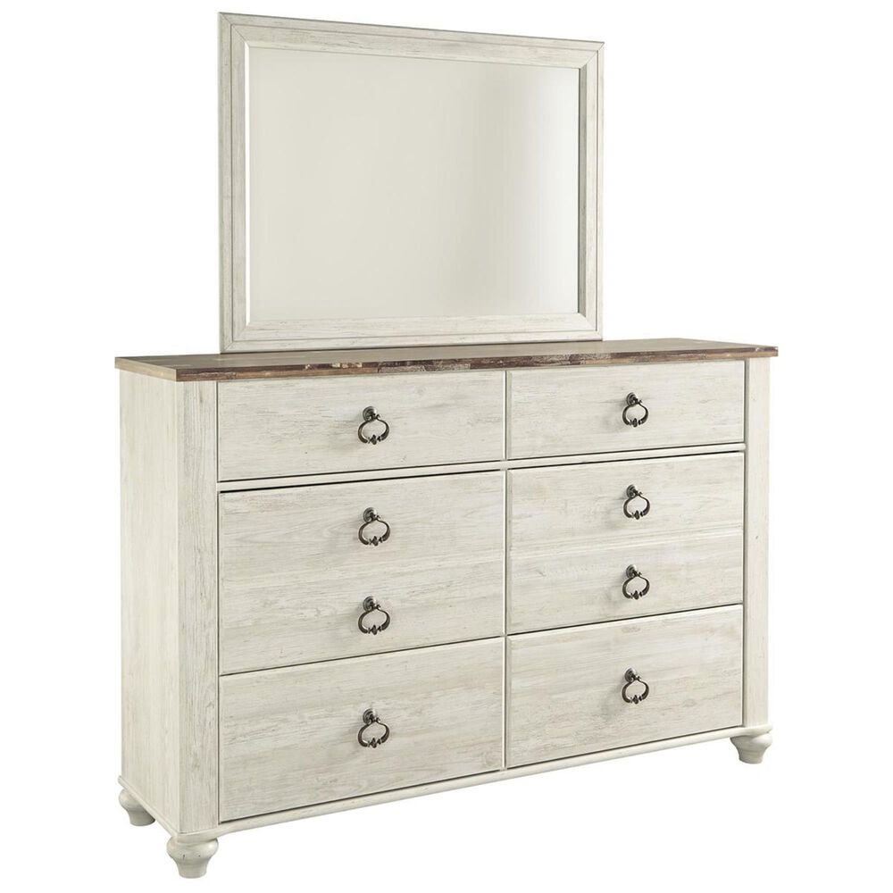 Ashley Willowton 4 Piece Queen Bedroom Set in Whitewash, , large