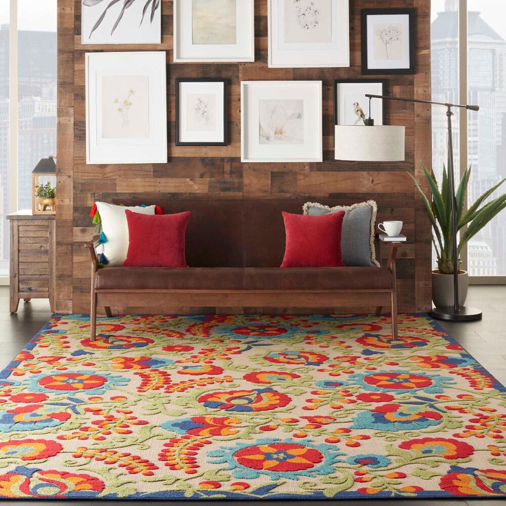 Nourison Aloha ALH17 9&#39;6&quot; x 13&#39; Multicolor Indoor/Outdoor Area Rug, , large