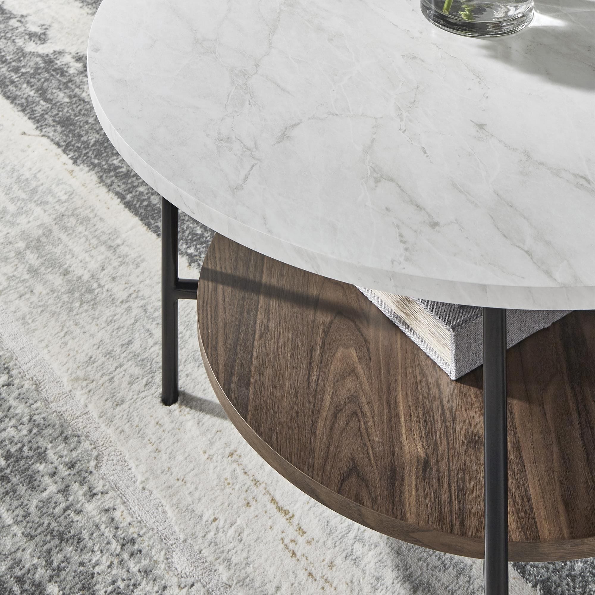 Ashley Wrenwich Occasional Table Set in Brown, Black and White