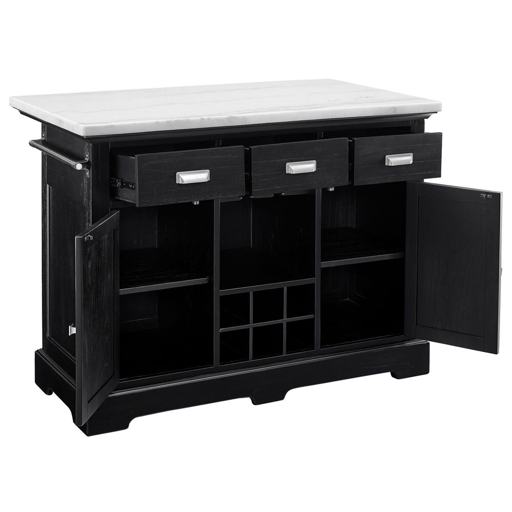 Steve Silver Aspen Kitchen Island in Ebony and White, , large