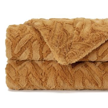 50" x 65" Cloud Faux Fur Throw Blanket in Golden, , large