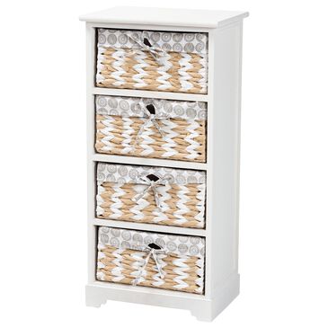 Baxton Studio Rianne 4-Basket Storage Unit in White, , large