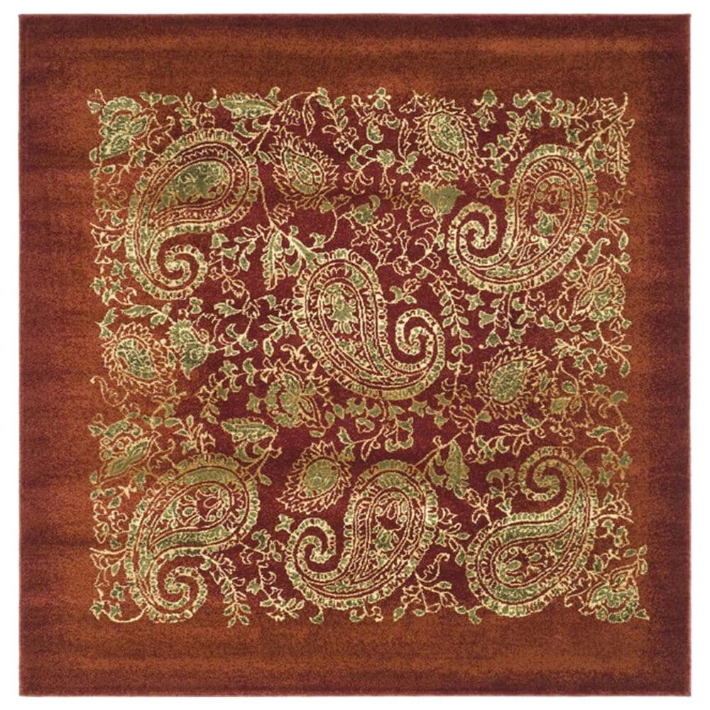 Safavieh Lyndhurst 8" Square Red and Multicolor Area Rug, , large