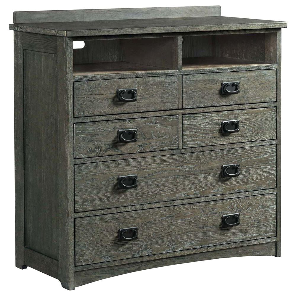 Hawthorne Furniture Oak Park 6 Drawer Media Chest in Pewter, , large