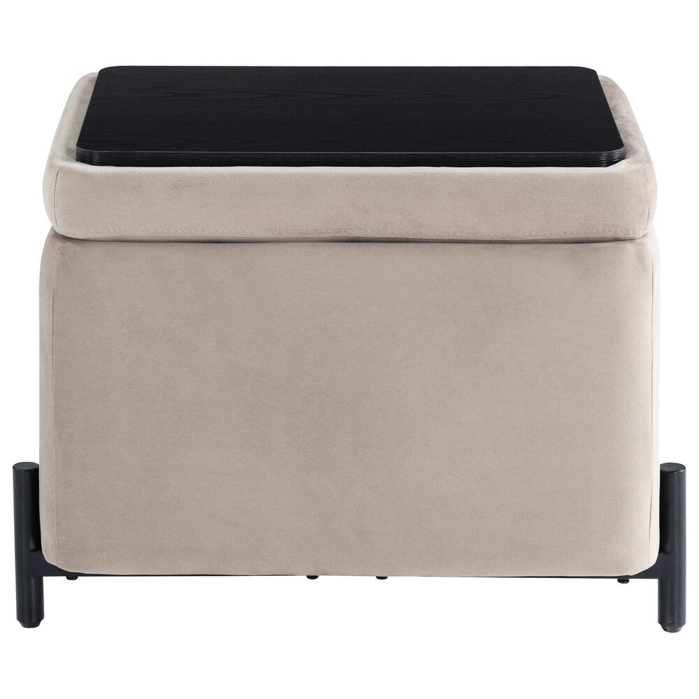Lifestyle Solutions Kona Small Storage Ottoman in Taupe, , large