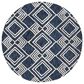 Safavieh Micro-Loop MLP154N 5" Round Navy and Ivory Area Rug, , large