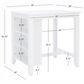 Linon Home Decor Mayfair Counter Height Space Saving Table in White - Table Only, , large