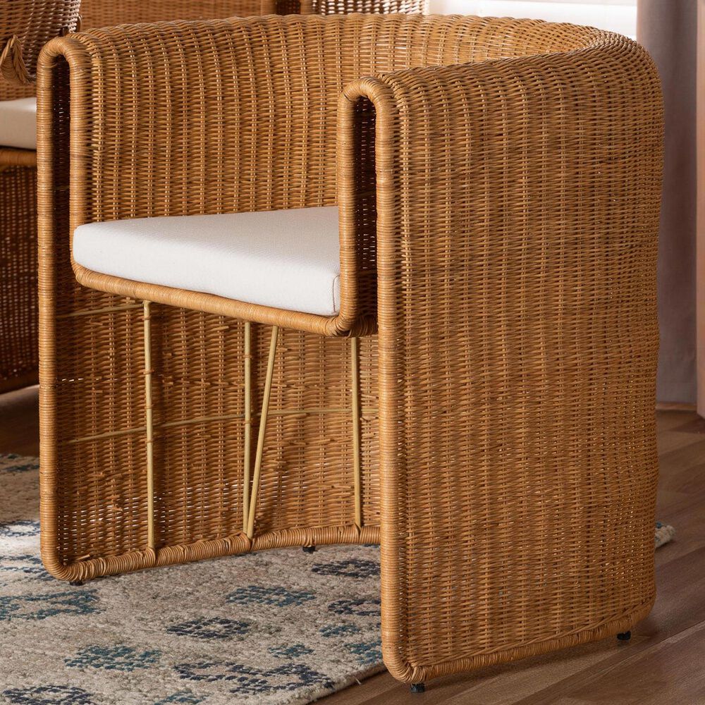 Baxton Studio Carina Arm Chair in Light Honey, , large