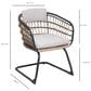 Hearth and Haven Outdoor Wicker Dining Chair with Curved Wraparound Frame in Beige (Set of 2), , large