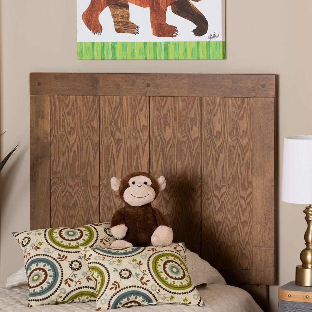 Baxton Studio Patwin Twin Panel Headboard in Ash Walnut, , large
