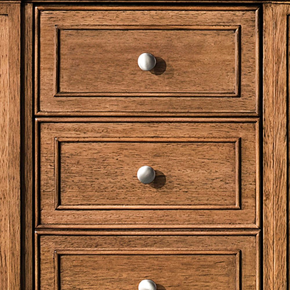 James Martin Vanities Bristol 60" Single Bathroom Vanity in Saddle Brown with 3 cm Eternal Jasmine Pearl Silestone Top, Rectangular Sink and FreePower Wireless Charger, , large