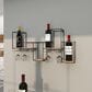 Maple and Jade 7-Bottle Display Wall Wine Rack in Matte Black and Brown, , large