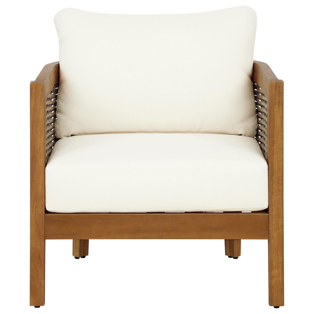 Linon Home Decor Chaddsley Patio Arm Chair in Beige, , large