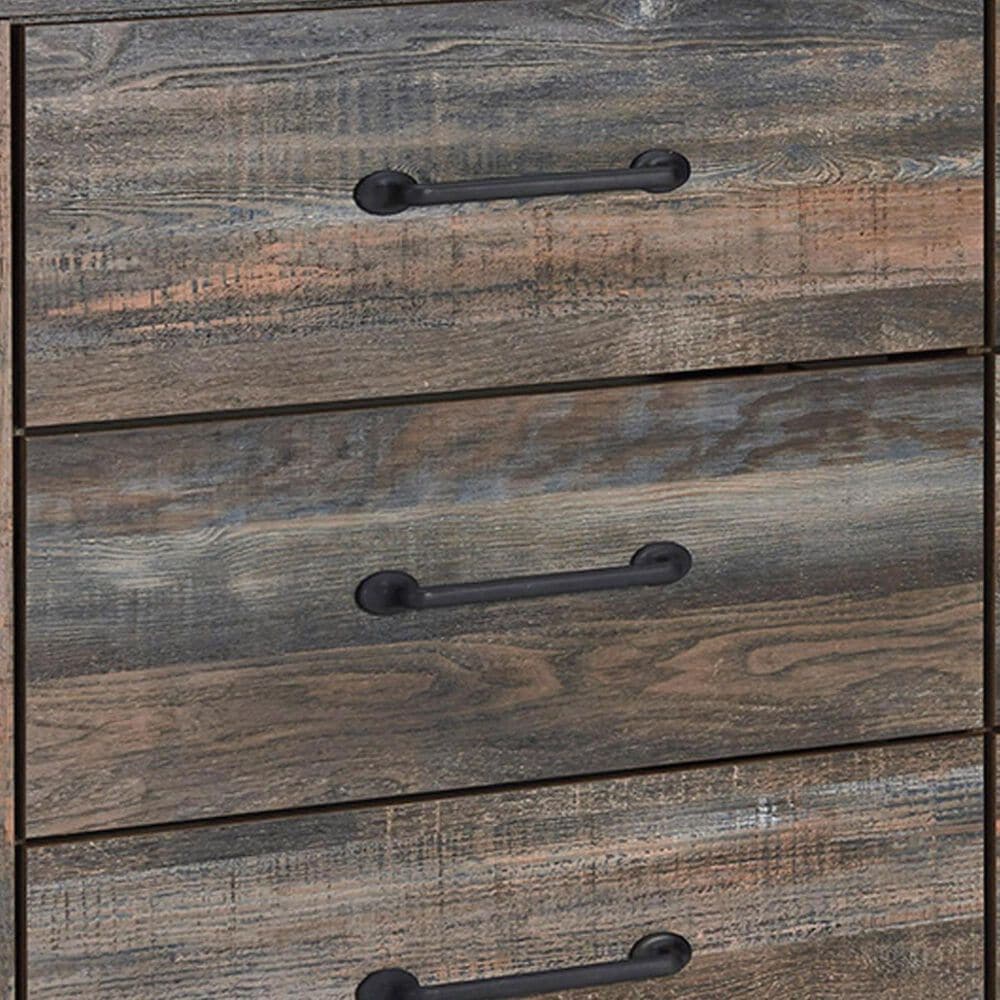 Ashley Drystan 4 Piece Twin Dual Storage Bed Set in Brown Rustic, , large