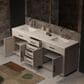 Lexora Home Abbey 80" Double Bathroom Vanity in White Oak with 2 cm White Quartz Top and Rectangular Sinks, , large