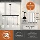Vaxcel Kassidy 4-Light Linear Chandelier in Black and Natural Brass, , large