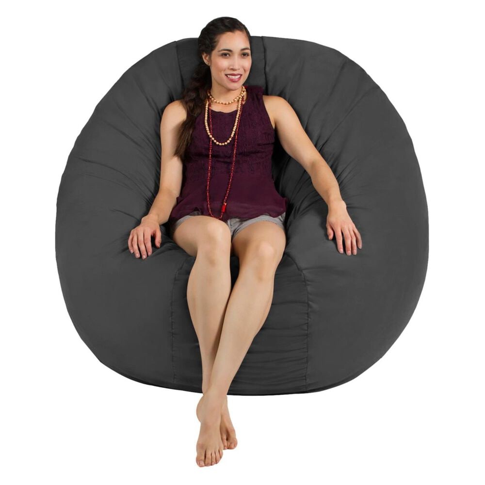Jaxx 6" Cocoon Large Bean Bag Chair in Charcoal, , large