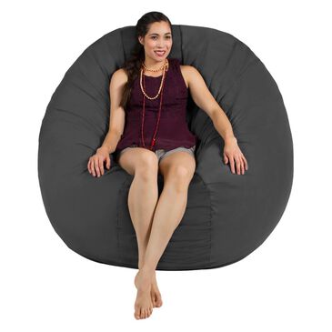Jaxx 6" Cocoon Large Bean Bag Chair in Charcoal, , large