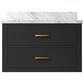 Lexora Home Castor 30" Single Bathroom Vanity in Black with 2 cm White Carrara Marble Top and Rectangular Sink, , large