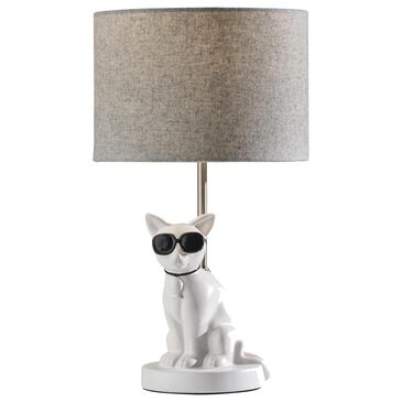 Adesso Sunny Cat Table Lamp in White, , large