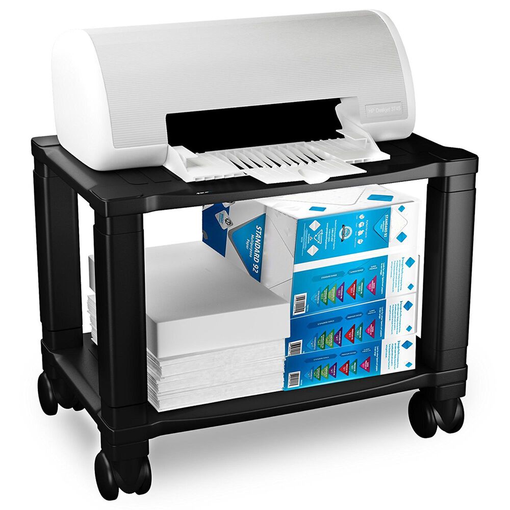 Timberlake 2-Tier Office Rolling Cart in Black, , large