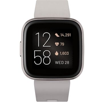 Fitbit Versa 2 Health and Fitness Smartwatch in Stone / Mist Grey Aluminum, , large