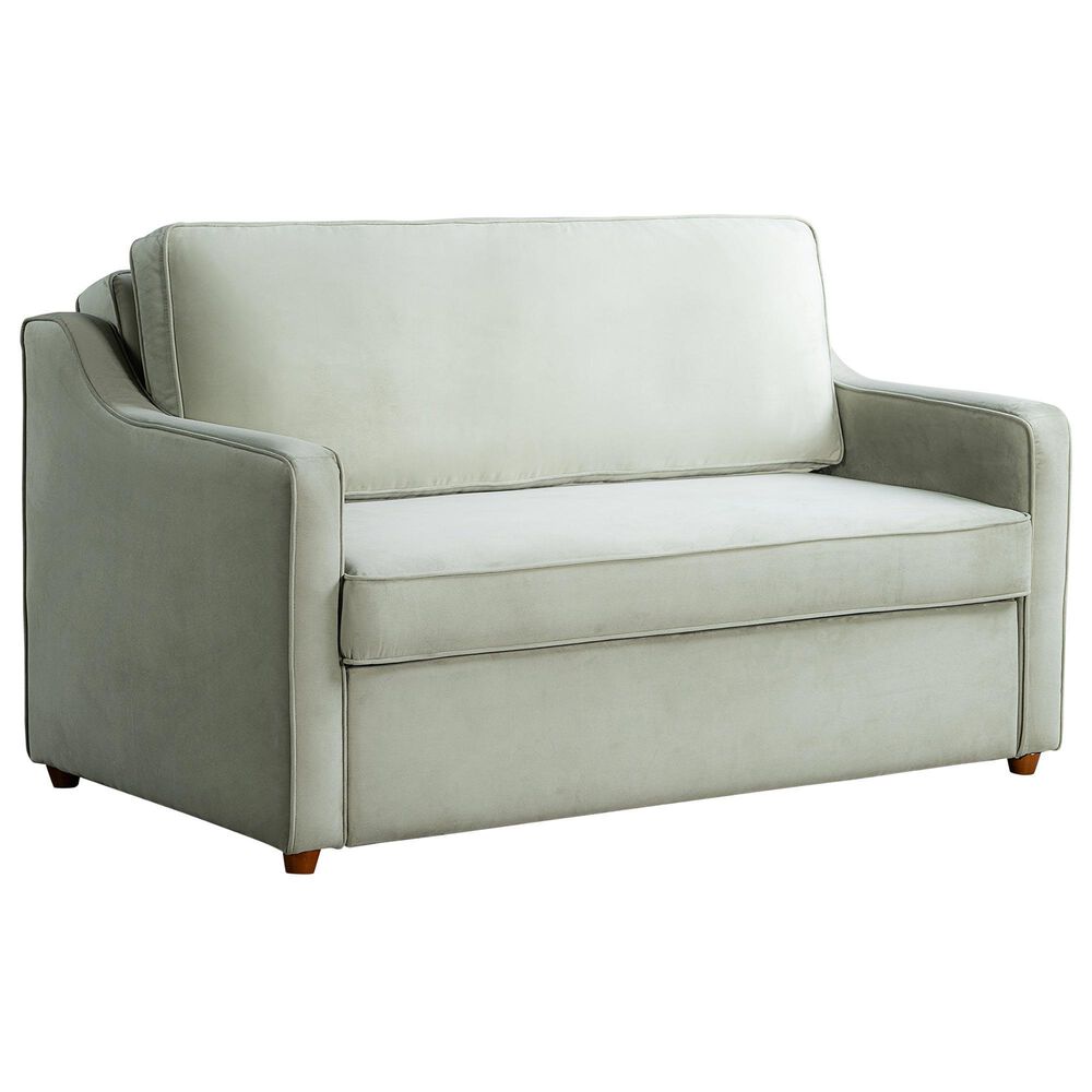 Lifestyle Solutions Delmar Convertible Loveseat with Sage Cushion in Brown, , large