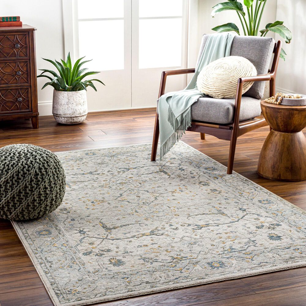 Surya Dresden Taupe, Off-White, Dusty Sage, Deep Teal, Olive, Light Gray and Mustard 7&#39;10&quot; x 10&#39;2&quot; Area Rug, , large