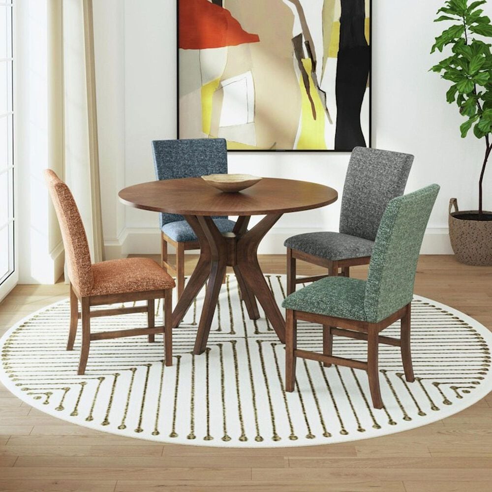 37B Santa Barbara Dining Side Chair with Denim Blue Cushion in Walnut, , large