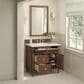 James Martin Vanities Lorelai 36" Single Vanity in Mid-Century Walnut with 3 cm Ethereal Noctis Quartz Top, , large