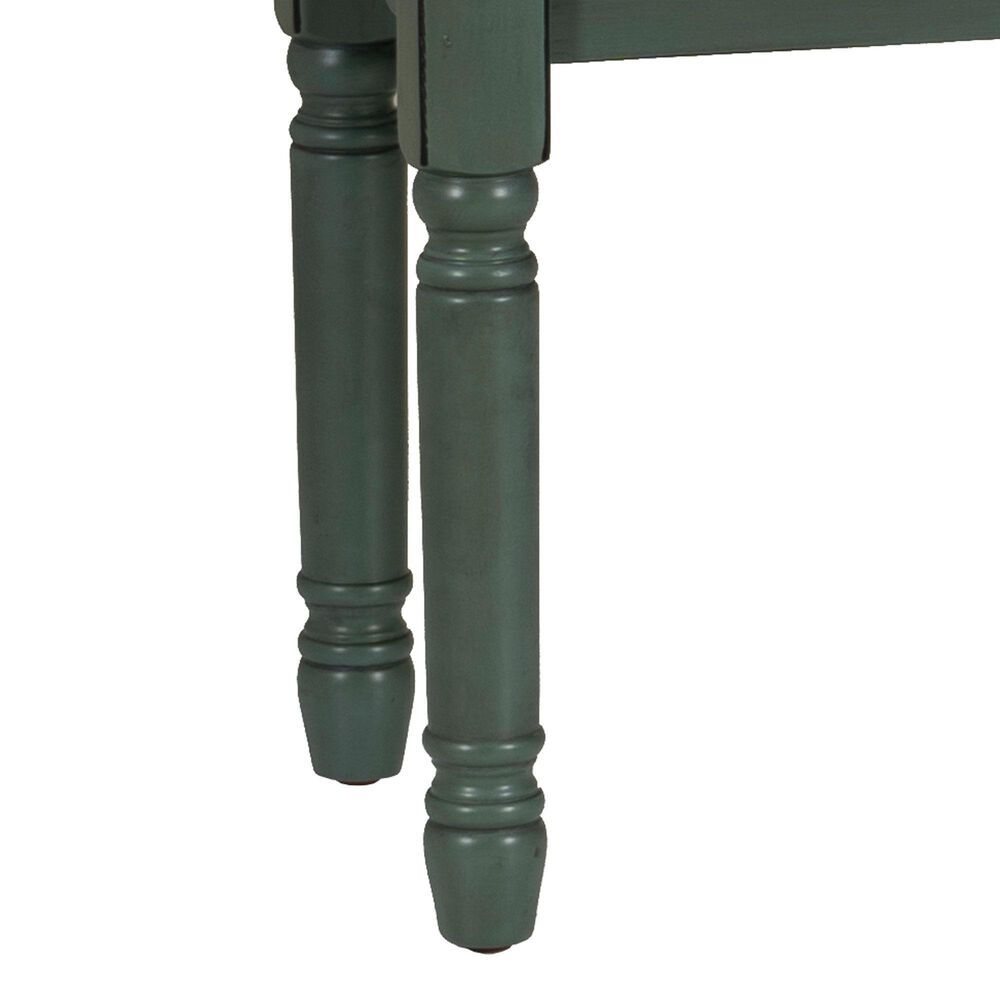 Linon Home Decor Willow Dining Bench in Burnished Smoke and Distressed Teal, , large