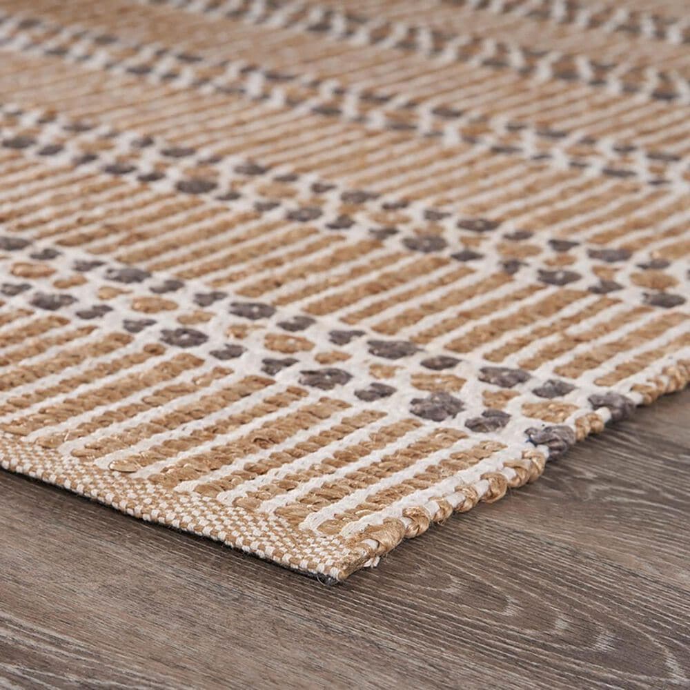 L&amp;R Resources Natural Fiber Striped 9&#39; x 12&#39; Ivory Gray Area Rug, , large