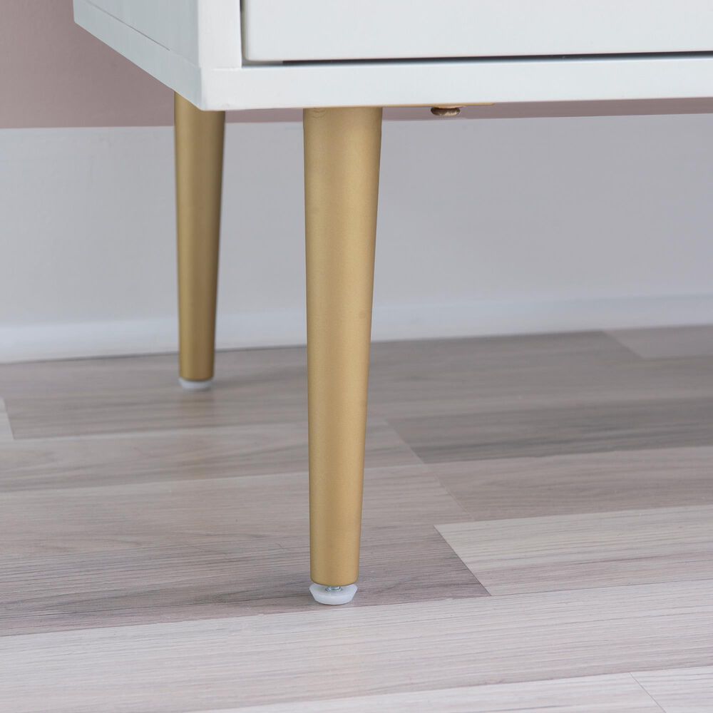 Linon Home Decor Gloria 2-Drawer Nightstand in White and Gold, , large