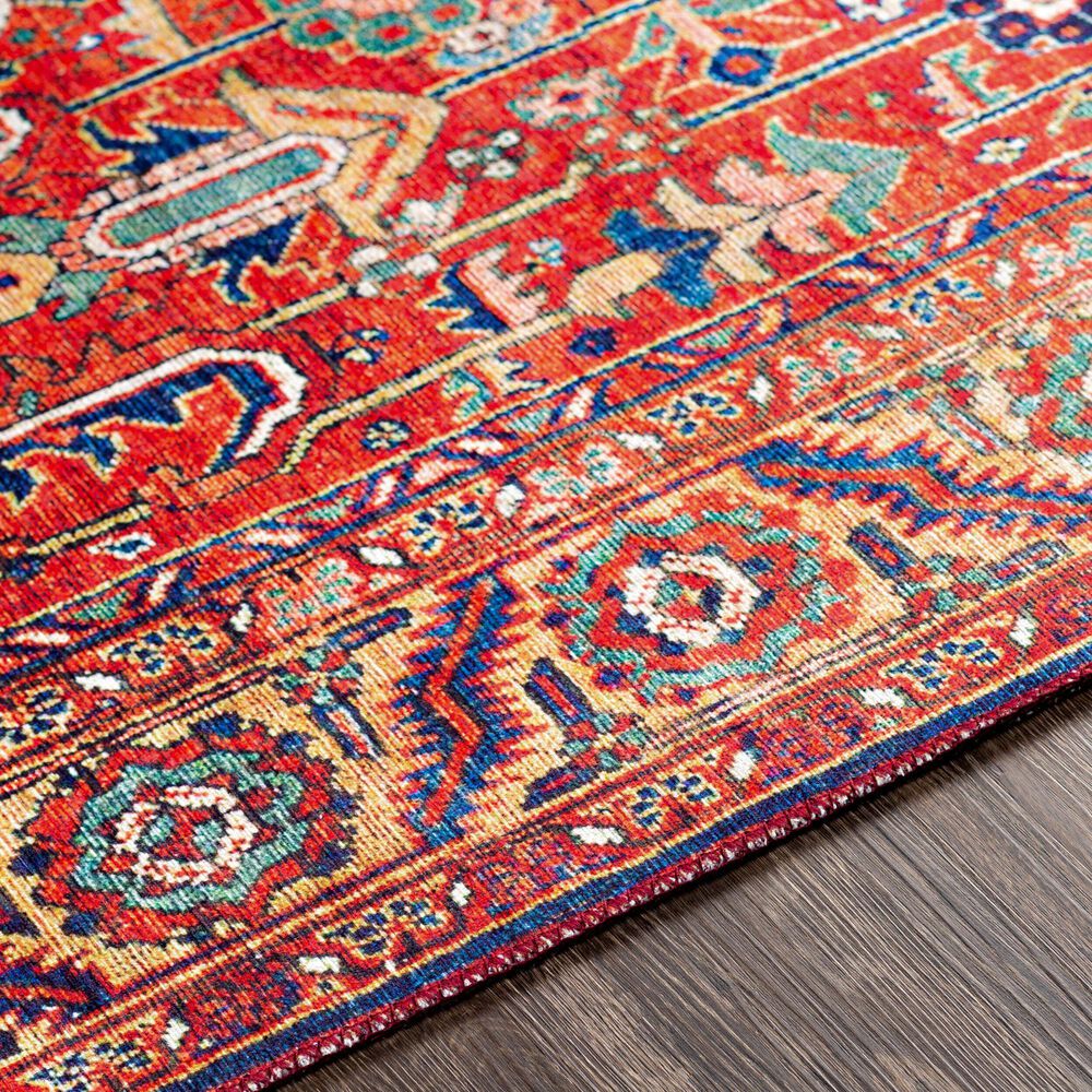 Surya Iris Burnt Orange, Dark Blue, Yellow, Light Pink, Oatmeal and Olive 2&#39;2&quot; x 3&#39;9&quot; Area Rug, , large