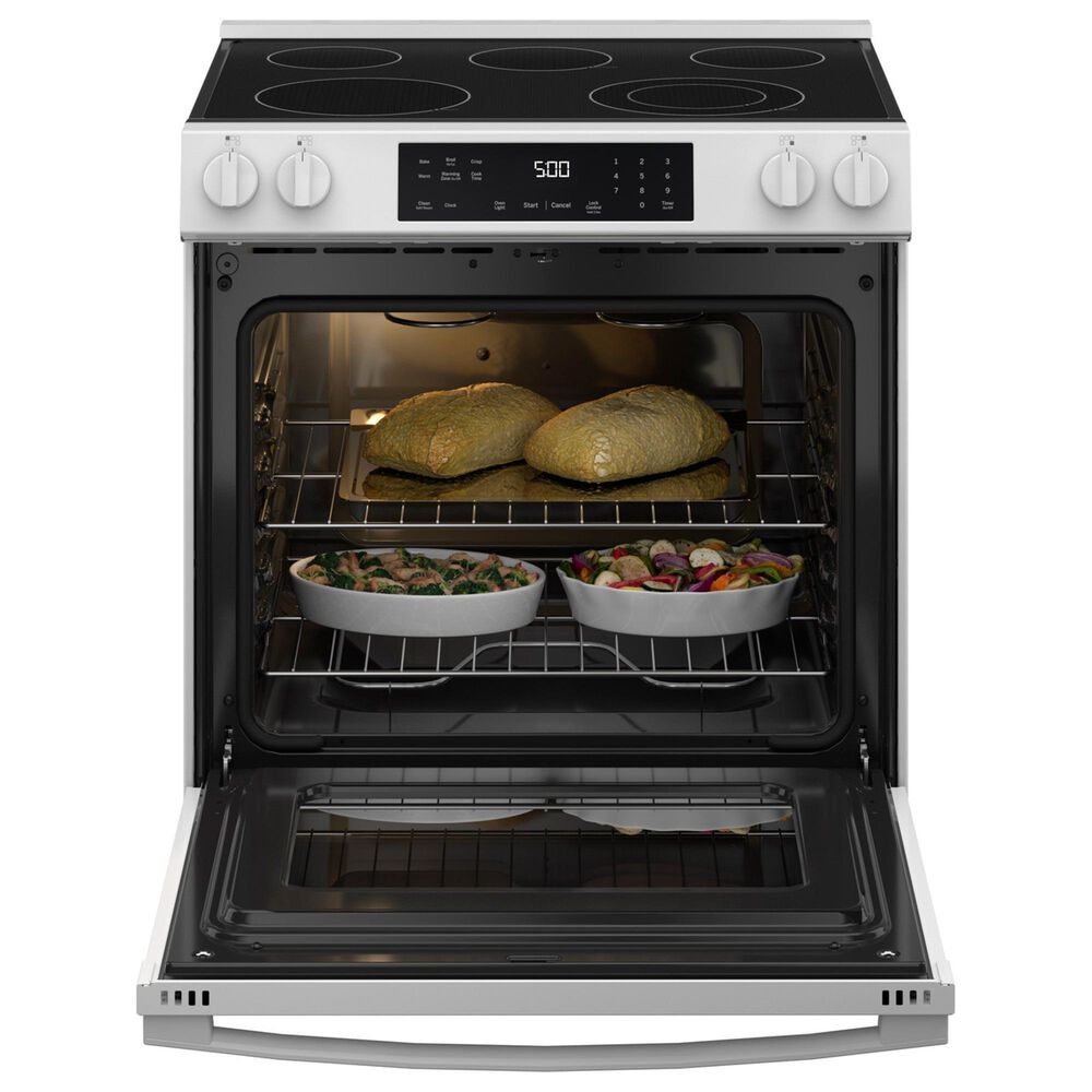 GE Appliances 30" Slide-In Electric Range with Crisp Mode in White, , large
